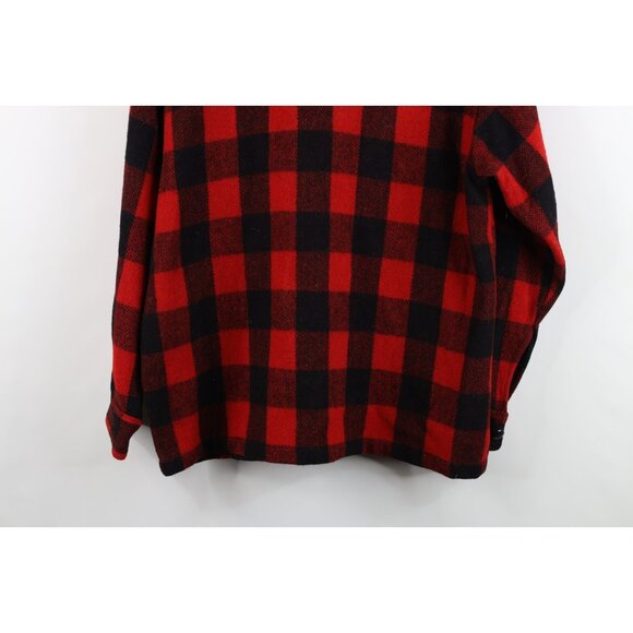 Vintage 50s Hudsons Bay Company Mens Medium Wool Button Shirt Jacket Plaid USA - Picture 12 of 12